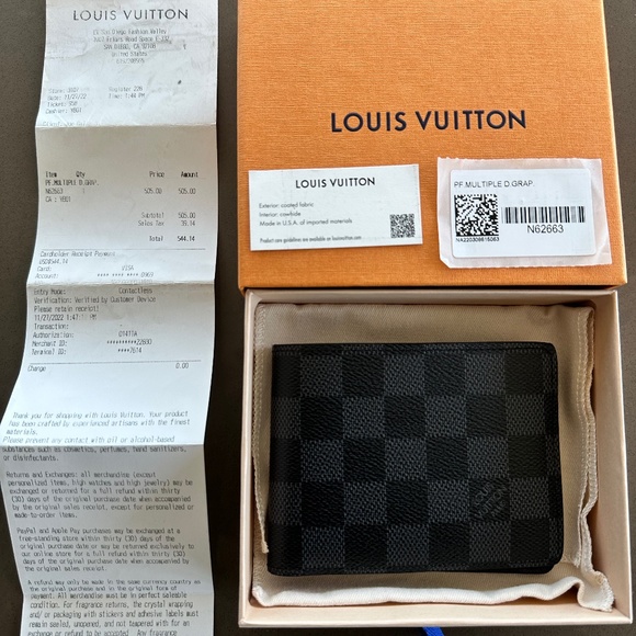 Multiple Damier Graphite Louis Vuitton Wallet - Picture 1 of 5